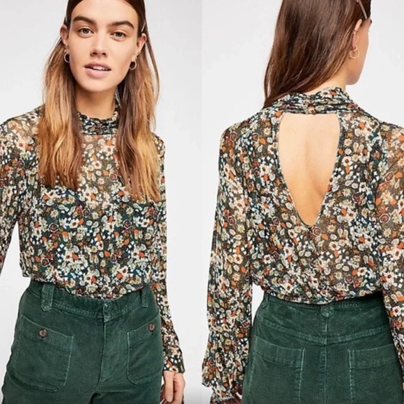 Free People All Dolled Up Floral Top - Picture 4 of 9